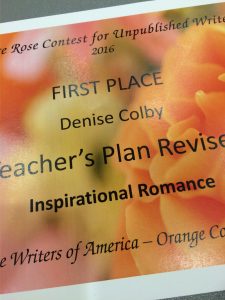 First Place Certificate from Orange Rose Contest for Unpublished Writers 
