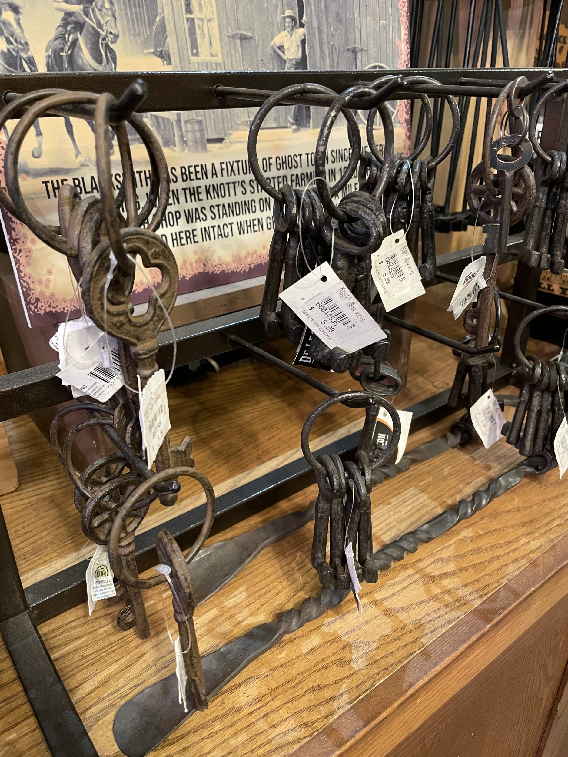 keys made by Knott's Berry Farm blacksmith