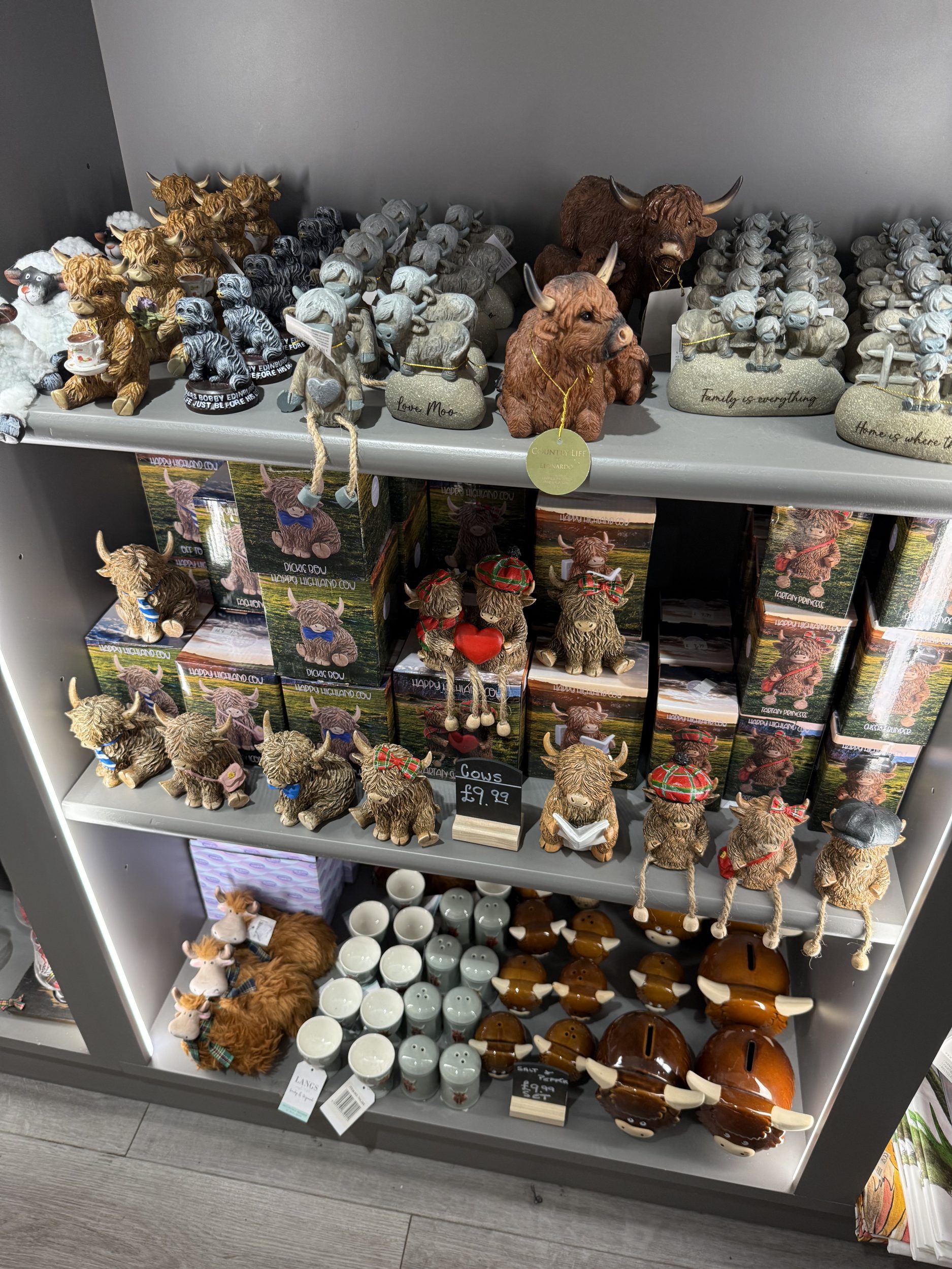 highland cow figurines in scotland