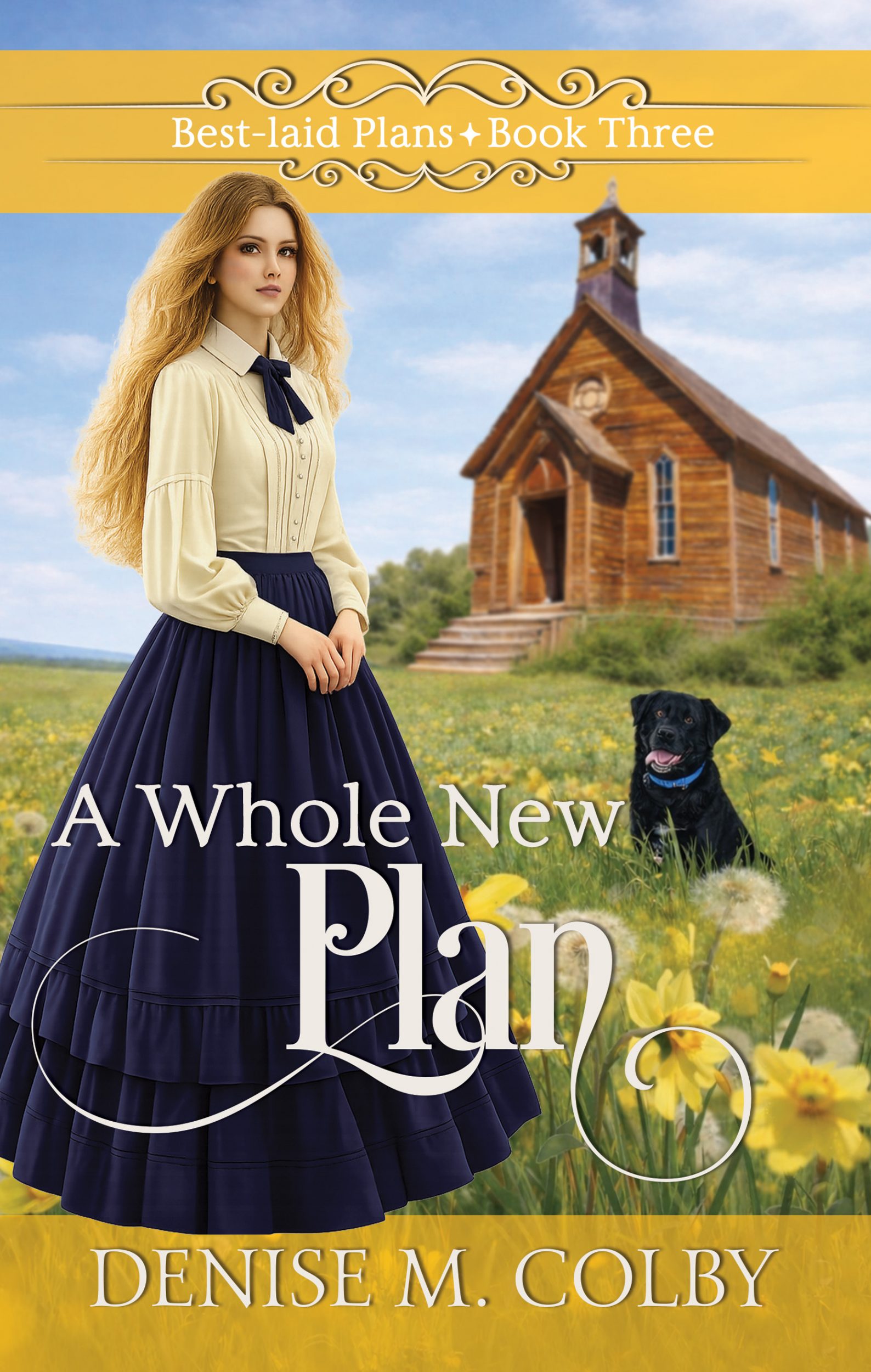 book cover for A Whole New Plan, book 3 in the series that is a small-town western historical Christian romance with a Pinkerton detective